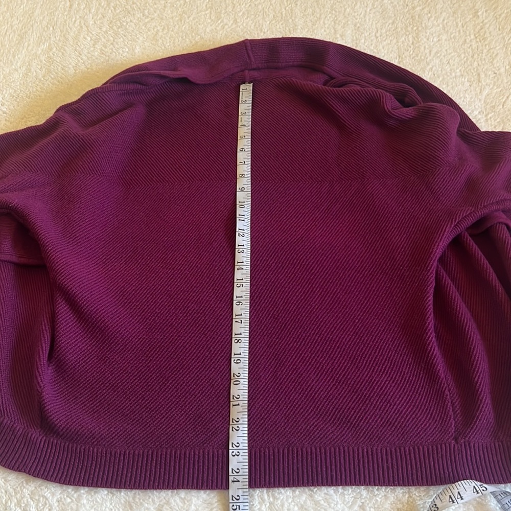 Theory Nisa Cashcotton Openβ Front Cardigan Plum Purple Petite P/TP - Picture 6 of 10